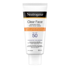 Neutrogena Clear Face Break-Out Free Liquid Lotion Sunscreen Broad Spectrum SPF 50-3oz