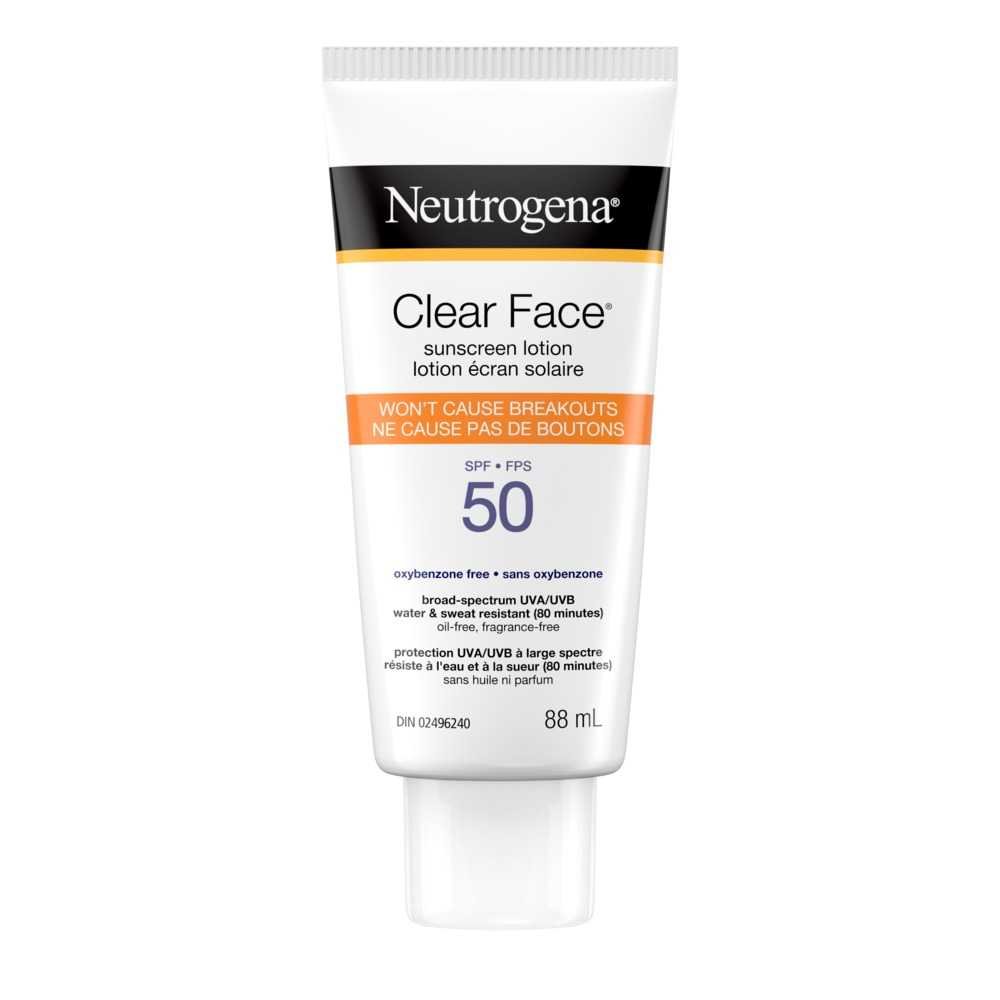 Neutrogena Clear Face Break-Out Free Liquid Lotion Sunscreen Broad Spectrum SPF 50-3oz