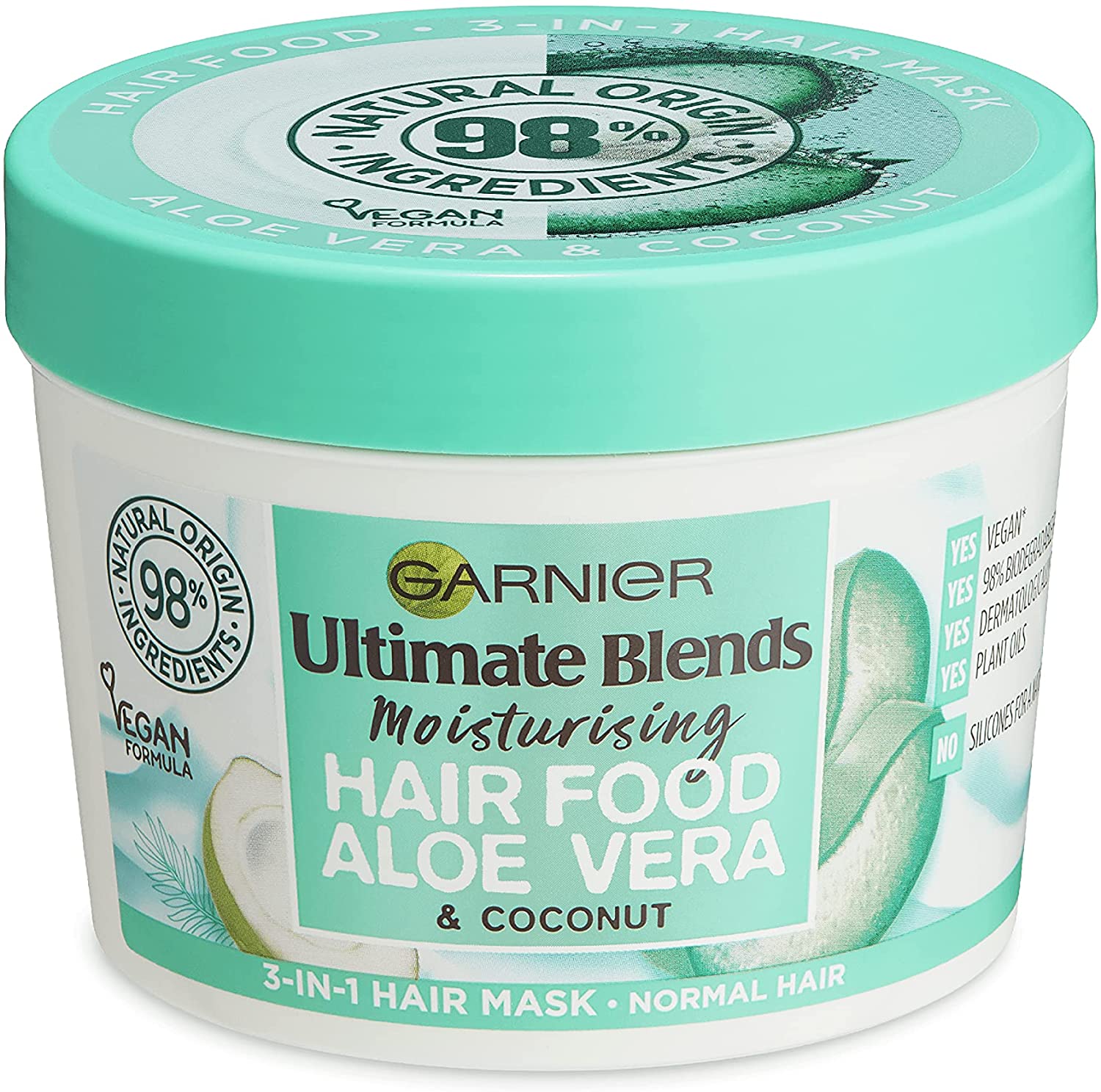 Garnier Ultimate Blends Hair Food Aloe Vera 3 in 1 Normal Hair Mask  Treatment- 390ml | Natural Oil Bar