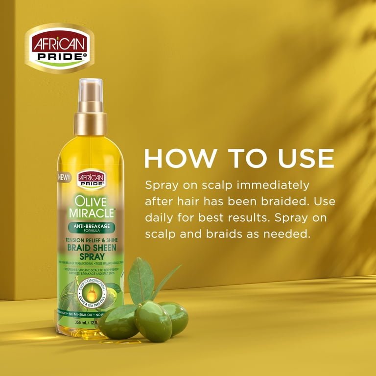 African Pride Braid Sheen Spray Anti Breakage Formula-12oz