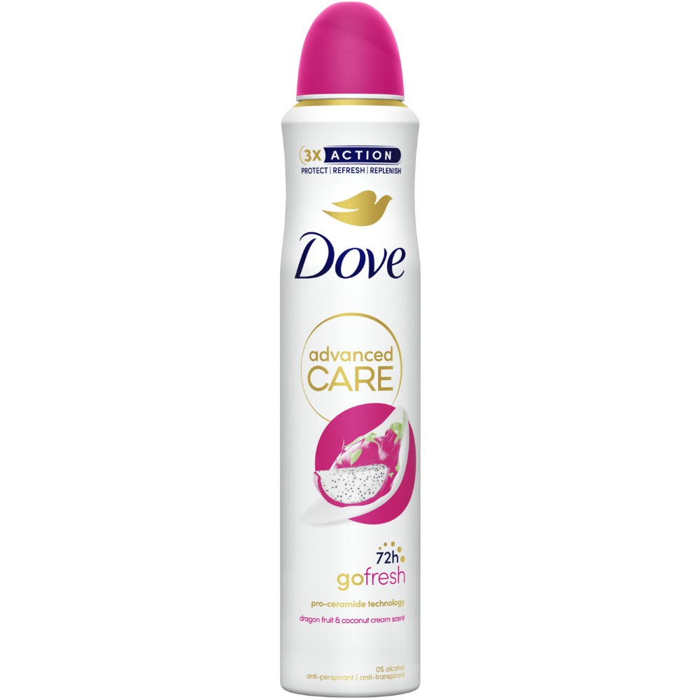 Dove
Dove Advanced Care 72h Go Fresh Dragonfruit & Coconut Anti-Perspirant Deodorant Spray 200ml