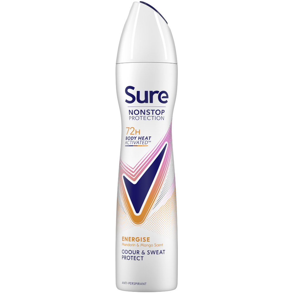Sure Nonstop Protection 72h Energise Anti-Perspirant Deodorant Spray 250ml