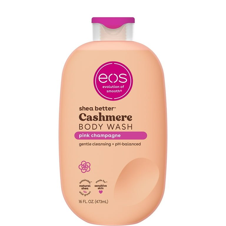 Eos Shea Better Cashmere Body Wash, Pink Champagne, Creamy Gel Formula, 16 oz.