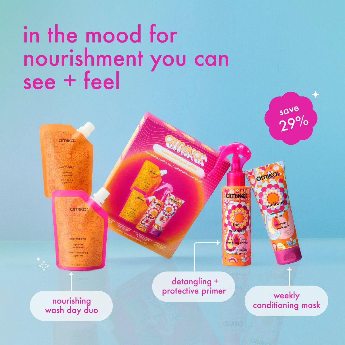 Amika nourishment-ality
nourishing routine set