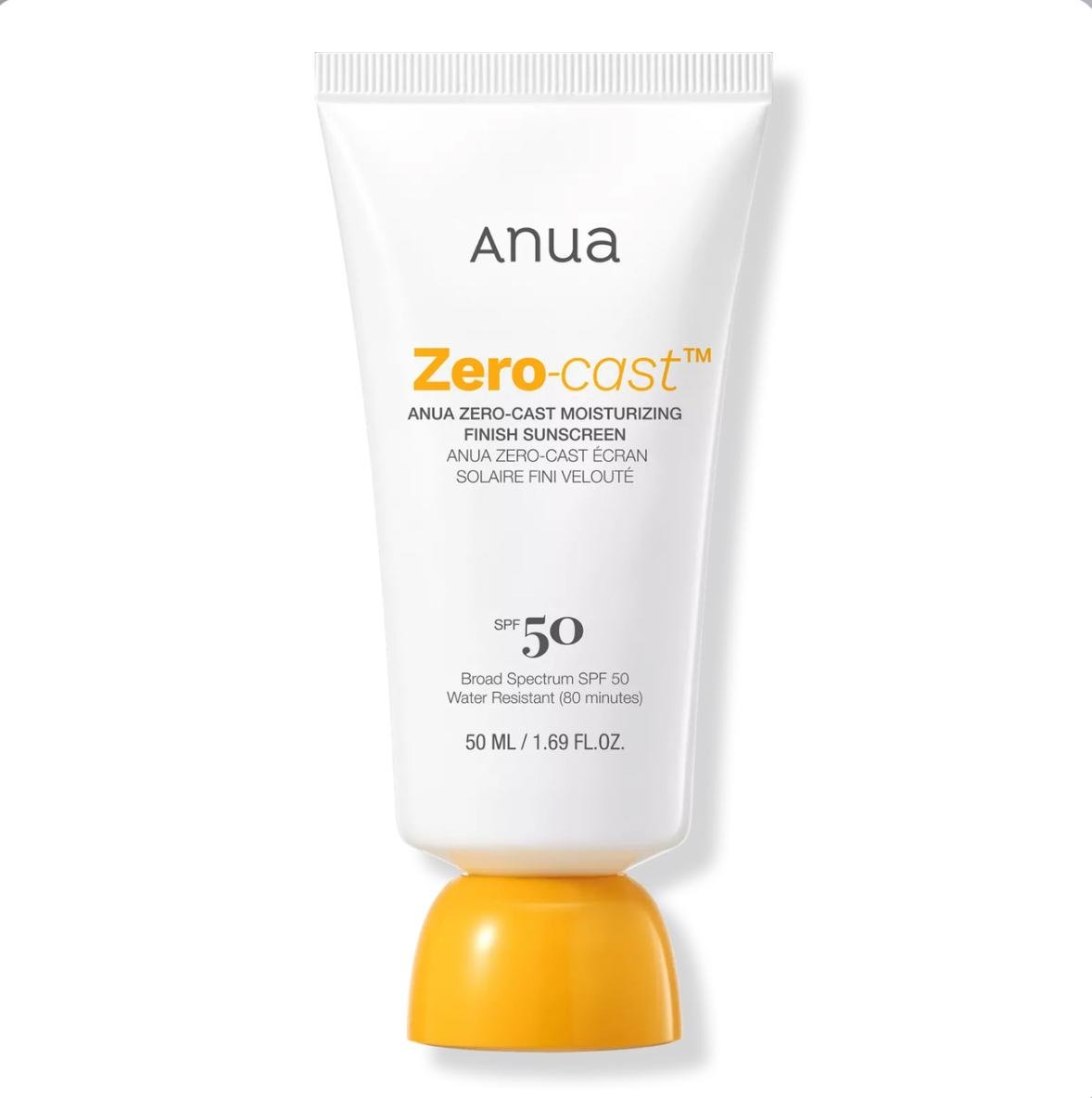 ANUA Zero-Cast Moisturizing Finish Sunscreen SPF 50 -50ml