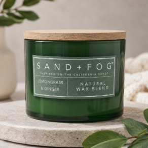 SAND + FOG Lemongrass & Ginger 2 Wick Scented Candle- 12oz